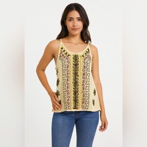 Sacred Threads‎ Boho Embroidered Tank Top One Size Fits Most